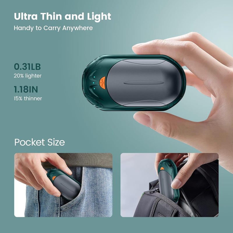 POMPONGO AI Hand Warmers Rechargeable 2 Pack,6000mAh Rechargeable Hand Warmer,20Hrs Long Heating Electric Hand Warmer,Portable Pocket Heater,Pocket Size Hand Warmer, Gifts for Christmas - Image 5